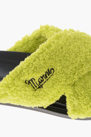 Criss-Cross Frottee-Sandalen mit Gummisohle