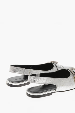 Lamé-Leder-Ballerinas ESCARPINS mit Slingback-Design