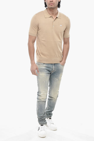 Knit Polo With Applied Logo