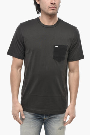 Einfarbiges Rundhalsshirt T-JUST-SMALL Mit Tasche Aus Denim