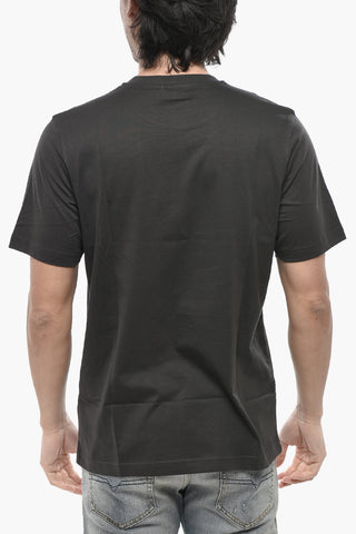 Solid Crewneck T-Shirt T-JUST-SMALL With Denim Pocket
