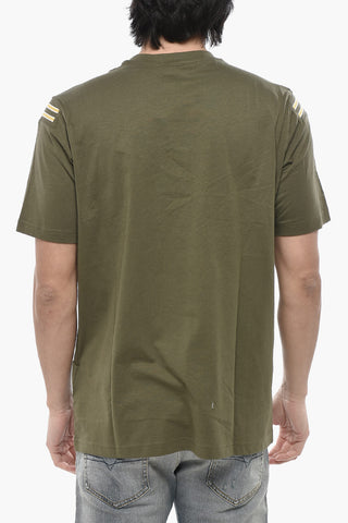 Baumwoll-Rundhalsshirt T-JUST-RIB Mit Velourslogo