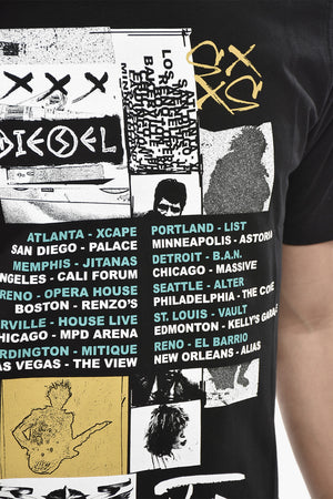 Crewneck Cotton T-Shirt T-JUST-ROCK Printed