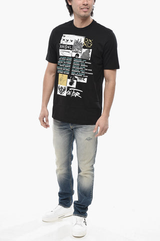 Crewneck Cotton T-Shirt T-JUST-ROCK Printed