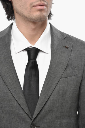 CC COLLECTION Abito a Due Bottoni in Lana Vergine a Quadri Districk Check 