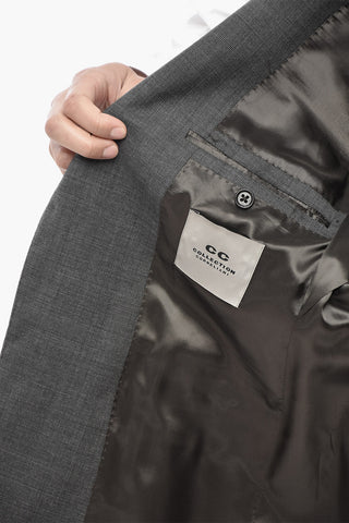 CC COLLECTION 투 버튼 버진 울 정장 Districk 체크