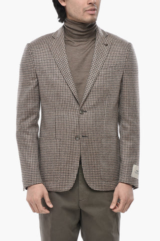 CC COLLECTION Blazer aus Schurwoll-Mix mit Fantasiemuster und aufgesetzten Taschen