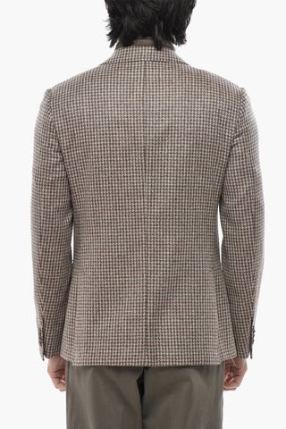 CC COLLECTION Blazer aus Schurwoll-Mix mit Fantasiemuster und aufgesetzten Taschen