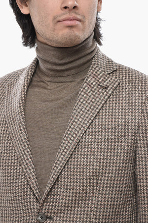 CC COLLECTION Blazer in Lana Vergine Misto a Tantasia con Tasche a Toppa