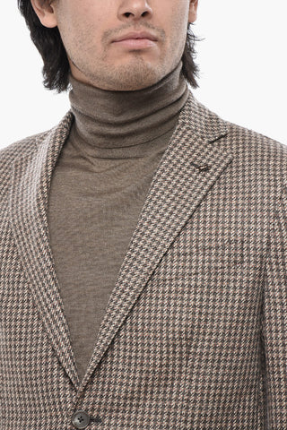 CC COLLECTION Blazer aus Schurwoll-Mix mit Fantasiemuster und aufgesetzten Taschen