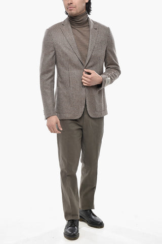 CC COLLECTION Blazer aus Schurwoll-Mix mit Fantasiemuster und aufgesetzten Taschen