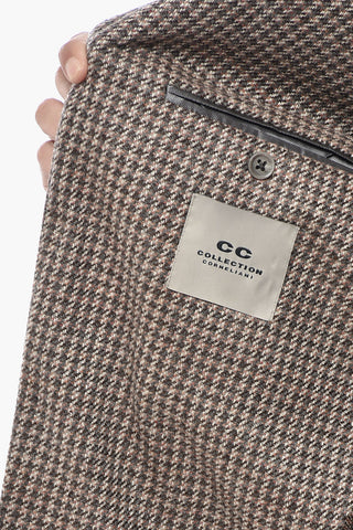 CC COLLECTION Blazer aus Schurwoll-Mix mit Fantasiemuster und aufgesetzten Taschen