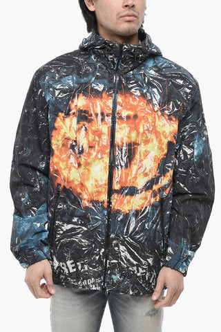 Gemusterte Windjacke J-WARRETT-POSTER Mit Kapuze