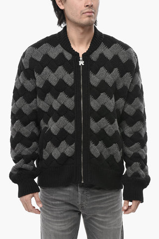 Wool-Blend Zip-Up Pullover ZIGZAG