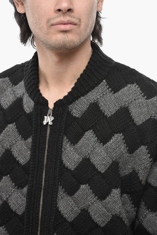 Wool-Blend Zip-Up Pullover ZIGZAG