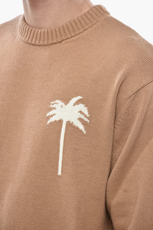 Maglia Girocollo ALL-OVER PALMS in Misto Cotone