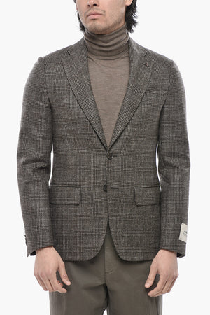 CC COLLECTION District Check Virgin Wool Jacket With Flap Pockets