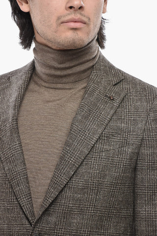 CC COLLECTION District Check Virgin Wool Jacket With Flap Pockets