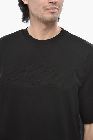 T-Shirt ICON aus Baumwolle mit Relief-Logo