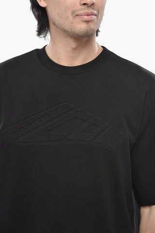 T-Shirt ICON aus Baumwolle mit Relief-Logo