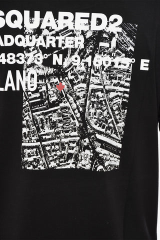 Rundhals-T-Shirt HEADQUARTER mit Druck auf der Rückseite