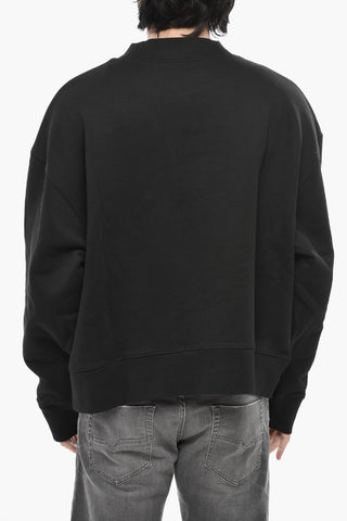 Felpa in Cotone Garzato NECK LOGO con Stampa