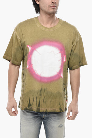 Baumwoll-Rundhalsshirt T-BOXT- Mit Acid-Wash-Effekt
