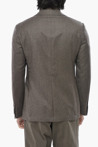 CC COLLECTION 버진 울 반안감 블레이저, 패치 포켓