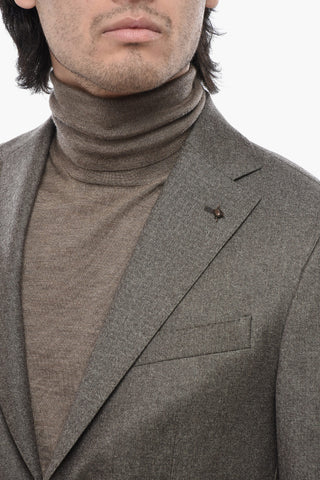 CC COLLECTION 버진 울 반안감 블레이저, 패치 포켓