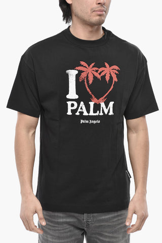 Rundhals-T-Shirt I LOVE PALM mit Druck
