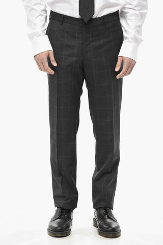 CC COLLECTION Abito in Lana Vergine Motivo District Check con Revers Classico