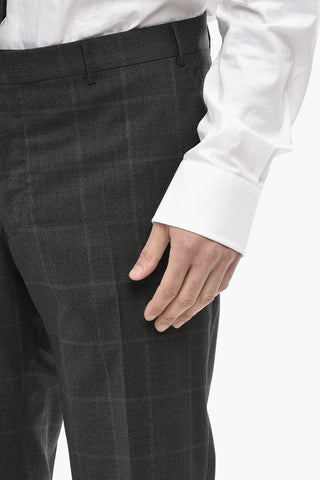 CC COLLECTION Abito in Lana Vergine Motivo District Check con Revers Classico