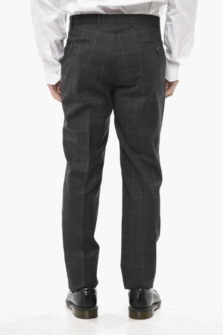 CC COLLECTION Abito in Lana Vergine Motivo District Check con Revers Classico