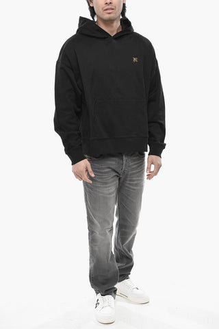 Felpa Hoodie MONOGRAM PIN in Cotone con Tasca Frontale