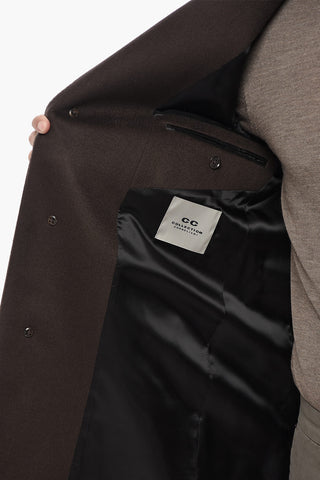 CC COLLECTION Plain Wool and Cashmere Coat