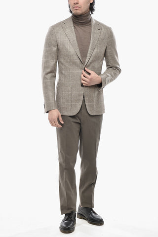 CC COLLECTION Zweiknopf-Jacke aus Schurwolle mit District-Check