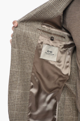 CC COLLECTION Zweiknopf-Jacke aus Schurwolle mit District-Check