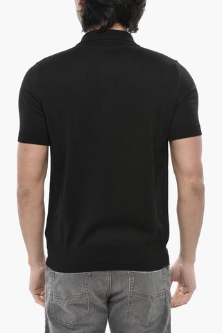 Polo in Maglia LEAF con Logo in Jacquard