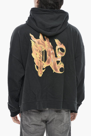 Felpa Hoodie BURNING MONOGRAM in Cotone Garzato