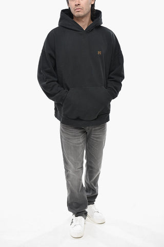 Felpa Hoodie BURNING MONOGRAM in Cotone Garzato