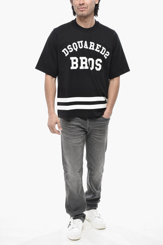 Rundhals-T-Shirt D2 BROS aus bedruckter Baumwolle