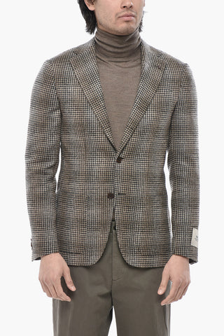 CC COLLECTION 2버튼 버진 울 및 실크 재킷, 더블 벤트