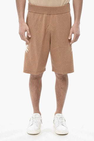 Shorts in Maglia PALMS con Motivo in Jacquard