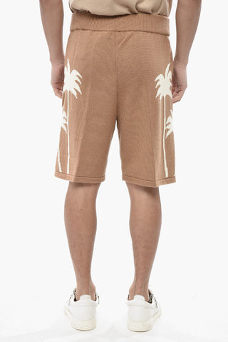 Shorts in Maglia PALMS con Motivo in Jacquard