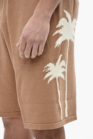 Shorts in Maglia PALMS con Motivo in Jacquard