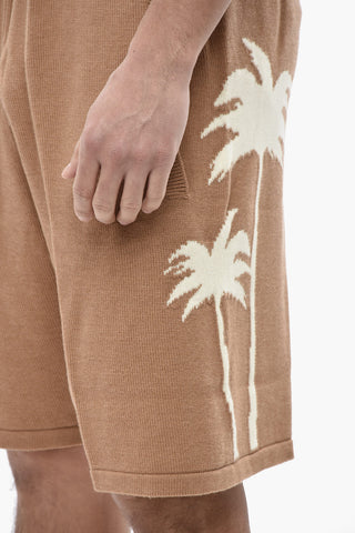 Shorts in Maglia PALMS con Motivo in Jacquard
