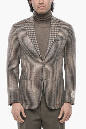 CC COLLECTION Blazer 2 Bottoni in Misto Lana Vergine con Tasche a Toppa