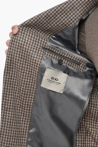 CC COLLECTION Two-Button Virgin Wool Blend Blazer with Patch Pockets