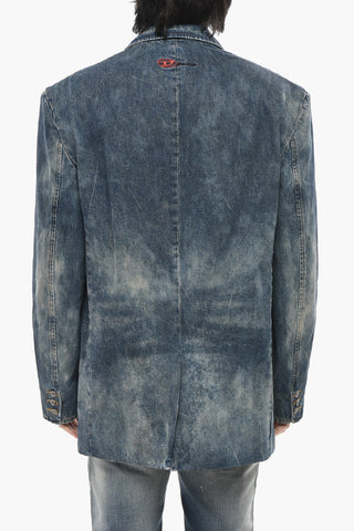 Oversized Denim Jacket With Logo Buttons