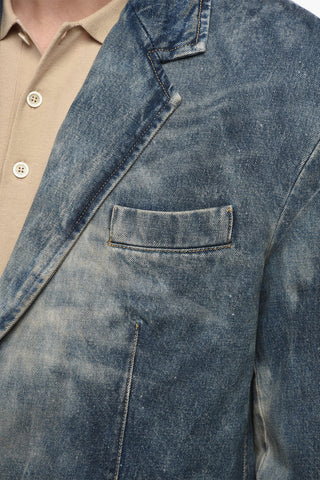Oversized Denim Jacket With Logo Buttons